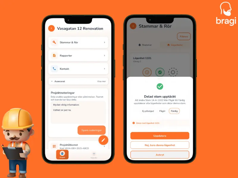 Uppdatera Status Modal